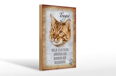 Produktbild von Holzschild Spruch 20x30cm Toyger Katze Schild