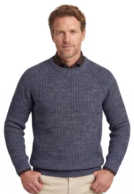 Produktbild von Barbour Pullover blau melierte Wolle normale Passform