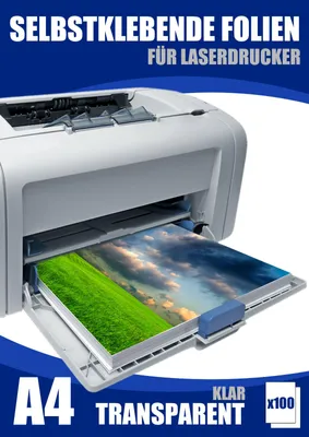 Produktbild von Folie Selbstklebend Transparent Klar Laser DIN A4 100 Blatt Stark Outdoor