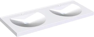 Immagine prodotto di KWC AR lavabo doppio, RONDA, MIRANIT, 1400x125x530 mm, bacino rotondo