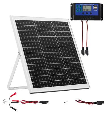 Produktbild von VEVOR 30W 12V Solarpanel-Batterieladegerät, Solar-Batterie-Trickle-Ladegerät mit intelligentem MPPT-Controller & verstellbarem Montagesockel, IP67 wasserdicht für Auto Boot Wohnmobil Motorrad Anhänger, 20W