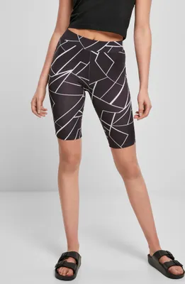 Obrázok produktu pre Urban Classics TB4346A | Dámske cyklistické šortky AOP 2-Pack - Farba: geometric black+black - Veľkosť: XS