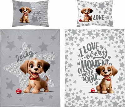 Immagine prodotto di Detexpol Biancheria da letto in cotone 100x135 4784 A Dog grey Mayamoo 70