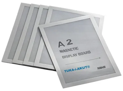 Imagen del producto de TUKA-i-AKUT, marco informativo autoadhesivo de 5 piezas, tamaño A2, con cierre magnético y bolsillo para insertar documentos
