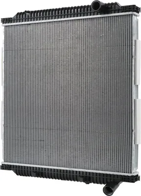 Image de Radiateur de moteur, ailettes de refroidissement soudées, dimensions 705 x 708 mm, HELLA, pour notamment les camions RENAULT