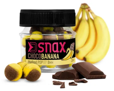 Produktbild von Delphin Pop Up Köder, Geschmacksrichtung "D Snax", Pop-Up, Schokoladen-Bananen-Aroma, 20 g, 8 mm