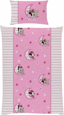 Produktbild von Disney Baby Kinder Bettwäsche Minnie Mouse Bezug 100x135cm Kissen 40x60cm