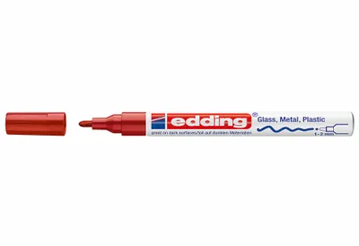 Produktbild von Edding 751, Rot, Rundspitze, Rot, Weiß, Aluminium, Fein, 1 mm