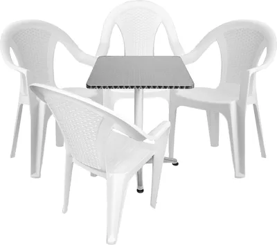 Produktbild von Bistrogarnitur 5-teilig Aluminium - Kunststoff Weiß