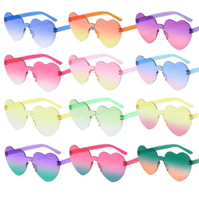 Hartbrille 12 Stück bunt – Partybrille mit Herzform