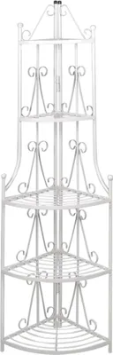 Produktbild von Pflanzentreppe Blumenregal Standregal Eckregal Blumentreppe Stahl weiß
