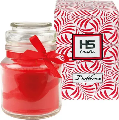 Immagine prodotto di Candela profumata "Rose" in vetro, candela 10cm x Ø7cm in confezione regalo, 120gr. Cera - tempo di combustione circa 30 ore