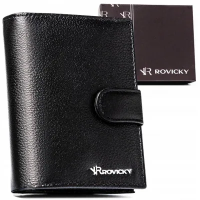 Obrázek produktu pro Rovicky pánská peněženka z přírodní kůže černá RFID 13x10 cm
