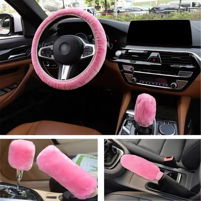 Productafbeelding van Stuurhoes handremhoes - Pluche - Roze - 35 tot 39 cm