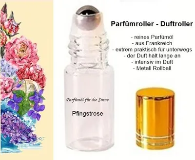 Produktbild von GKA Parfüm Duftroller Parfümroller Pfingstrose Roll-On für unterwegs Parfümöl aus Frankreich sehr intensiv