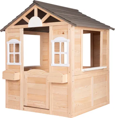 Produktbild von ONVAYA® Kinderspielhaus aus Holz ǀ Spielhaus mit Tür und Fenster ǀ für DIY-Streichprojekte ǀ einfacher Aufbau ǀ Gartenhaus für Kinder