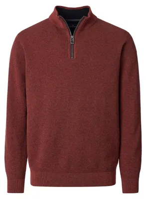 Produktbild von CASAMODA Herren Strick-Troyer Zipper Regular Baumwolle Orange 5XL