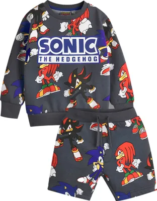 Produktbild von Sonic The Hedgehog - Sweatshirt und Shorts Set für Jungen NS8480 (122) (Grau)