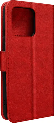 Zdjęcie produktu dla Etui ze sztucznej skóry z funkcją podstawki dla Xiaomi 13 - czerwone
