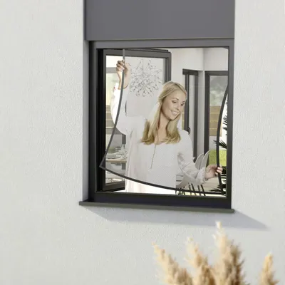 Produktbild von Windhager Fliegenschutz-Fenster Pop-Up 100 x 120 cm anthrazit