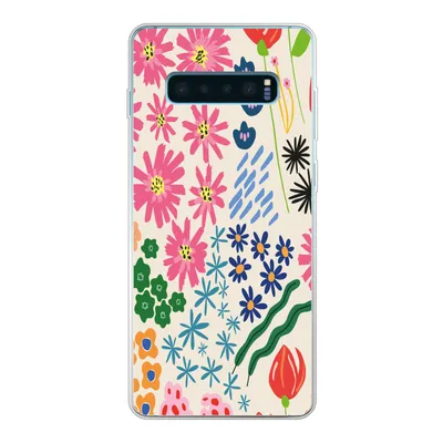 Produktbild von MuchoWow® Handyhülle Schutzhülle Hülle für Samsung Galaxy S10 Plus Blume - Blätter - Feldblumen Silikon Softcase Handy Hülle - Schutzhülle