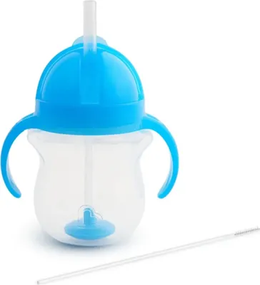 Immagine prodotto di Munchkin MUNCHKIN 207 ml gertuvė su šiaudeliu TIP&amp;SIP STRAW, mėlyna, 6+ mėn.