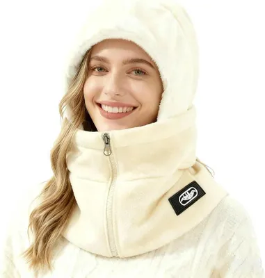 Obrázek produktu pro ASKSA 3-v-1 Balaclava Hat With Scarf And Mask, zimní čepice, Balaclava Ladies, šála Hat Ladies, větruodolný nákrčník pro cyklisty, Beige