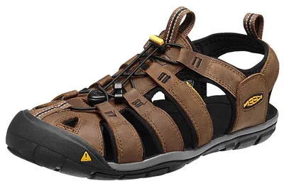 Produktbild von Keen Herren Echtleder Sandale 'Clearwater CNX Leather' dark earth/black, Herren:44.5 EU