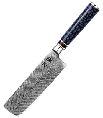 Obrázok produktu pre Japonská oceľ VG-10 Profesionálny nôž Nakiri z damaskej ocele Ako darček Fukutsu Rukoväť G10