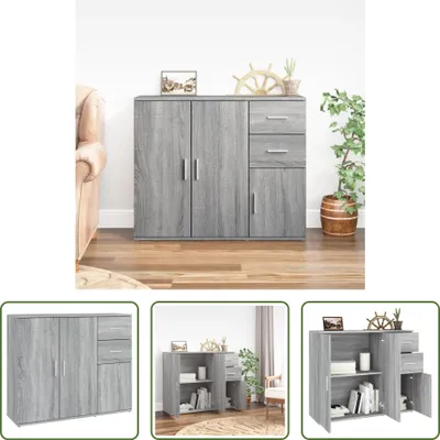 Produktbild von The Living Store Sideboard Grau Sonoma 91x29,5x75 cm Holzwerkstoff