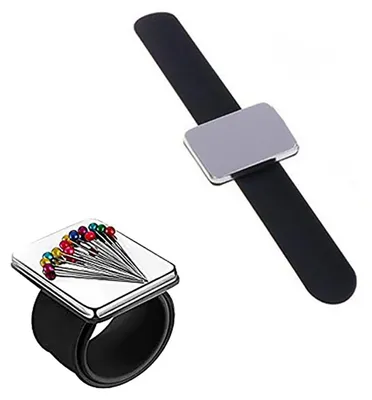Imagen del producto de Almohadilla magnética para agujas con pulsera, portátil, ideal para costura y manualidades
