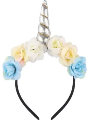 Produktbild von Go Go Gadget – Einhorn-Diadem mit Blumen – Silber