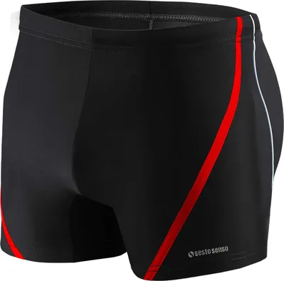 Produktbild von Sesto Senso Herren Badehose – Sportliche, eng anliegende Schwimmshorts für Männer, ideal für Pool und Schwimmsport – Größe XL Schwarz