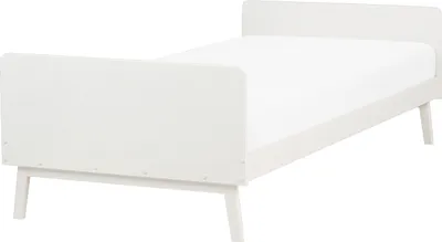 Zdjęcie produktu dla BELIANI Łóżko ze stelażem białe drewno sosnowe 90 x 200 cm styl skandynawski nowoczesny do sypialni pokoju dziecka