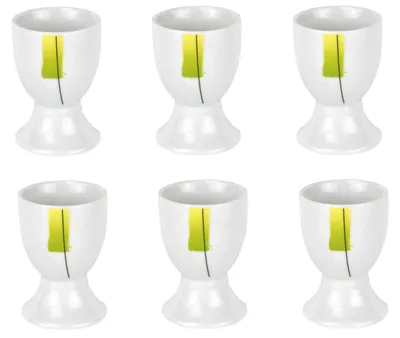 Obrázek produktu pro sada 6 šálků na vejce Manhattan 4,8 cm, bílý porcelán s dekorem