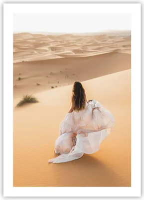 Produktbild von Poster - Poster ohne Rahmen - Wüste Düne Frau - 50x70 cm - Wand Bild - Wanddeko - Wandbilder - Kunstposter - Wandposter - Bilder - Kunstdruck - Wanddekoration - Wandbild - P2XPA50x70-5169