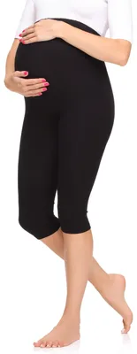 Produktbild von Merry Style Damen 3/4 Umstandsleggings aus Viskose MS10-298 (Schwarz, L)