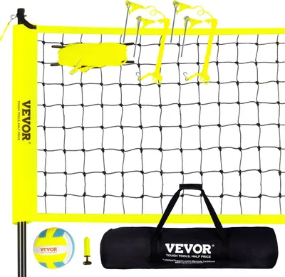 Produktbild von Volleyballnetz Höhenverstellbar Volleyballnetz Set, Tragbarer Beachvolleyball-Netz, Outdoor Volleyballnetz Faltbare Volleyballnetz mit Volleyball & Tragetasche, für Garten Strand Rasen usw.