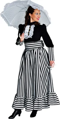 Produktbild von M211126-S schwarz-weiß Damen Rokokokleid Biedermeierkostüm Gr.S