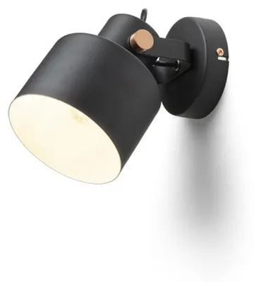 Zdjęcie produktu dla RED - DESIGN RENDL RENDL CELEIA Oprawa natynkowa, matowa czerń, szczotkowana miedź, 230 V, E27, 40 W, R13902