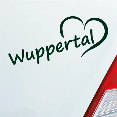 Produktbild von Auto Aufkleber Wuppertal Herz Stadt City Liebe Love Heart 19,5x8 cm Dunkelgrün Sticker Heckscheibenaufkleber