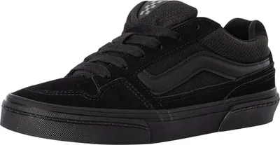 A black Vans Caldrone Suede/Mesh shoe is shown from a side angle against a white background.