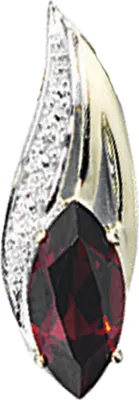 Produktbild von Anhänger mit Diamanten Brillanten Granat spitzoval 585 Gold Damen