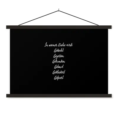 Produktbild von MuchoWow® Textilposter Zitate - Sprichwörter - Koch - Koch 60x40 cm mit schwarzem Rahmen - Hölzernes