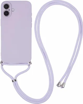 Produktbild von iPhone 16 Hülle - Coverup Colour TPU Back Cover mit Handykette - Lavendel
