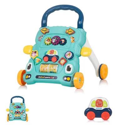 Produktbild von Chipolino Funny Animals Kinderwagen mit Spielwagen & Musik Blau