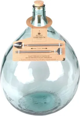 Produktbild von Esschert Design Terrarium Flasche 35 Liter Set Glas Pflanzen Gewächs Haus Deko