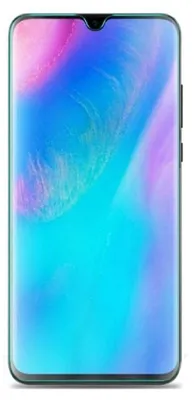 A smartphone with a colorful wallpaper displayed on its screen.
