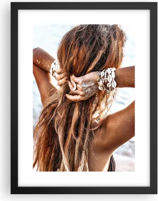 Produktbild von Gerahmtes Poster - Schwarzer Rahmen - Haare Frau Strand - 30x40 cm - Wand Bild - Wanddeko - Wandbilder - Kunstposter - Wandposter - Bilderrahmen - Bilder - Kunstdruck - P2BPA30x40-4613