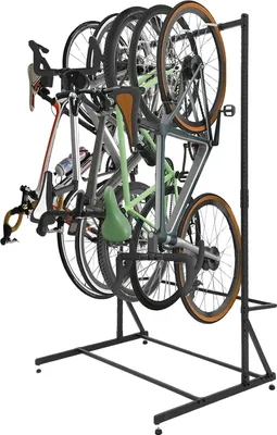 Produktbild von Fahrradständer, verstellbare Höhe bis zu 64 Zoll, unterstützt 5 Fahrräder, Gesamtgewichtskapazität 300 lbs, Stahlkonstruktion, einfache Montage